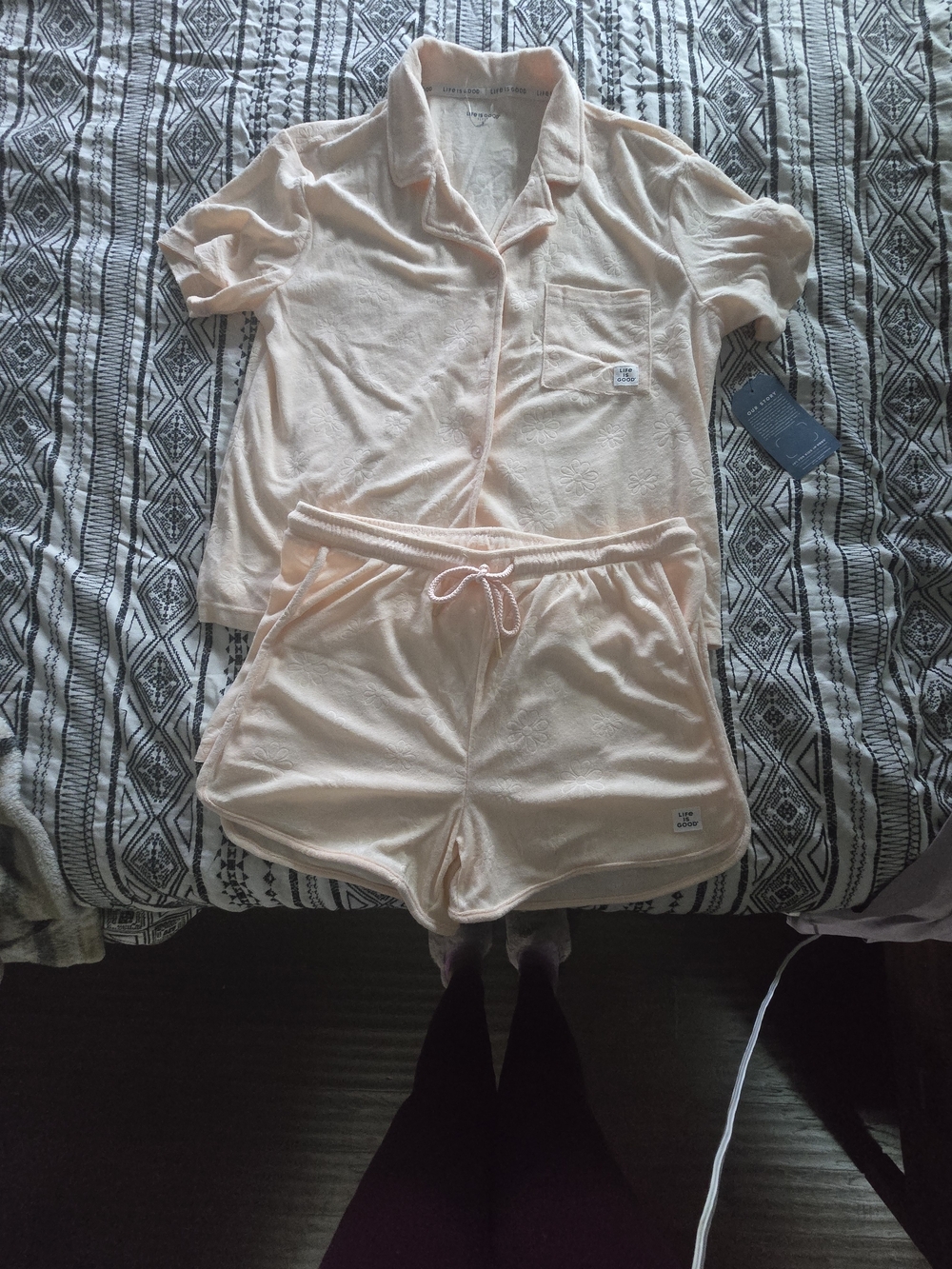 Life Is Good Peach Short Pajama Set